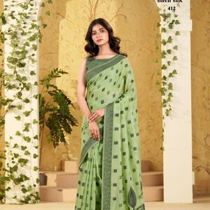 Elegant Pink and Gray Saree